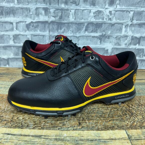 Nike Lunar Control Black Red USC Trojans PE Golf Shoes 574722-008 Mens Size 9 - Picture 1 of 9